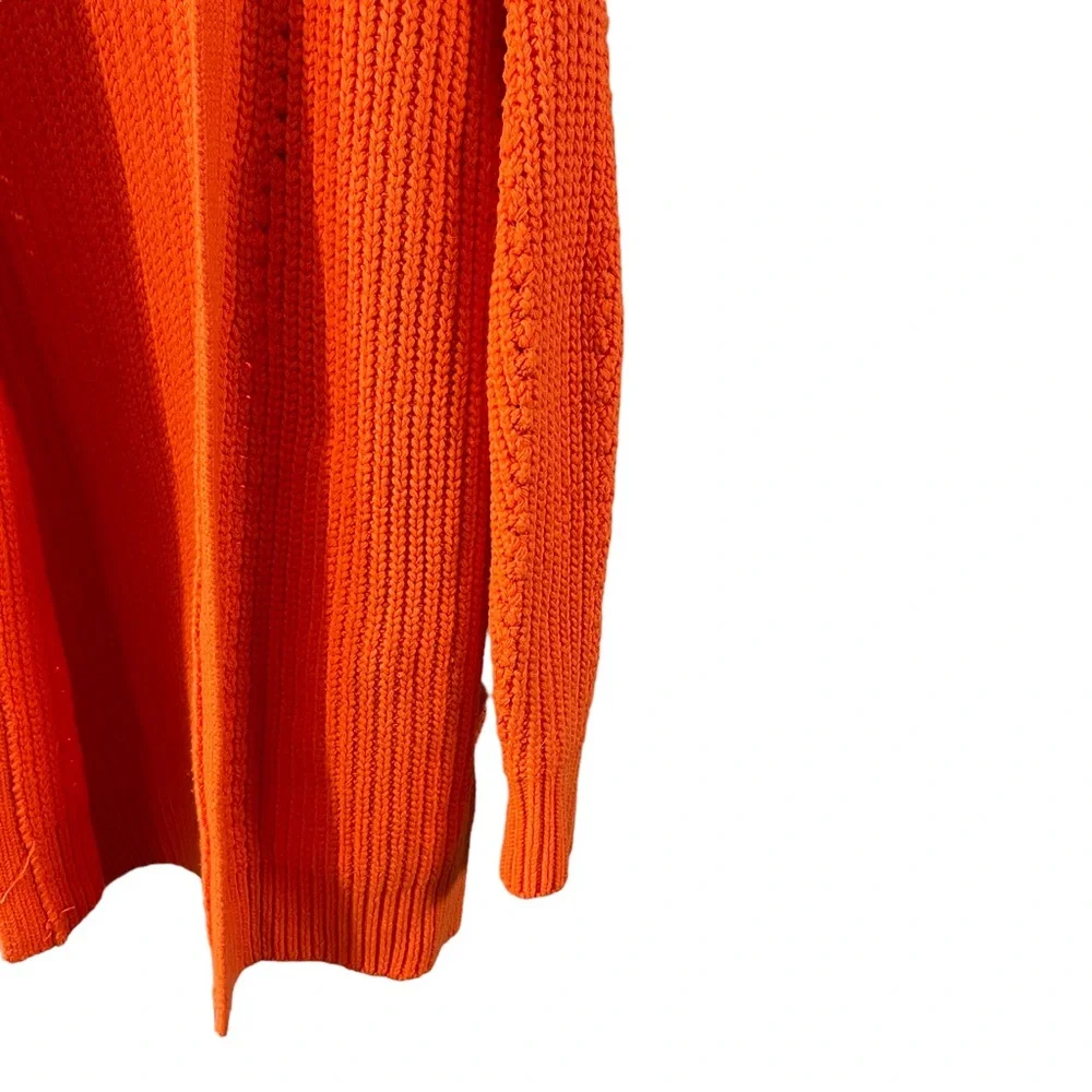 Free People Orange Chunky Oversized Cardigan Sweater Size Small - Picture 5 of 7